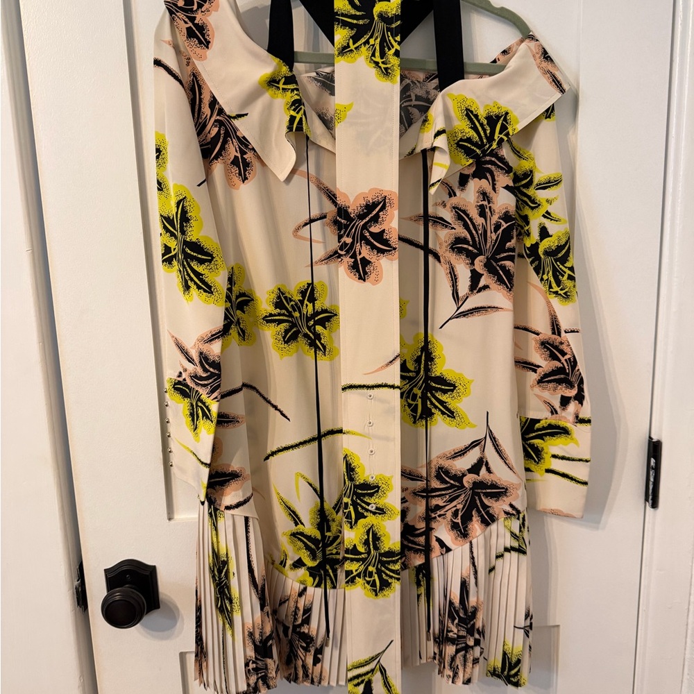 Derek Lam Black and Cream Floral Dress